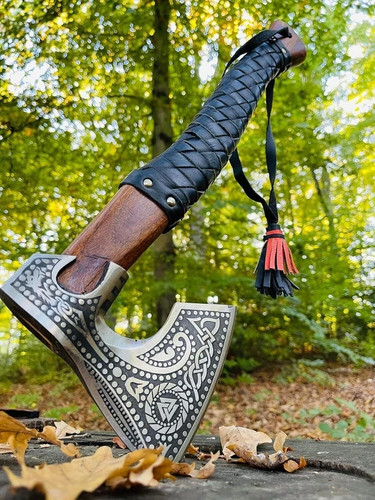 Wikingeraxt mit lederscheide - wikingeraxt,