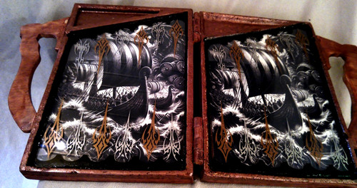 Massivholz backgammon gefräst - backgammon,