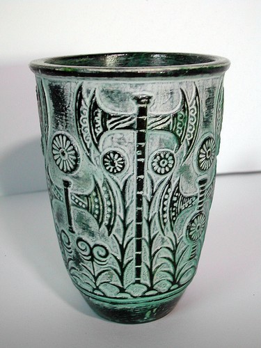 Keramik becher vase relief - keramik,